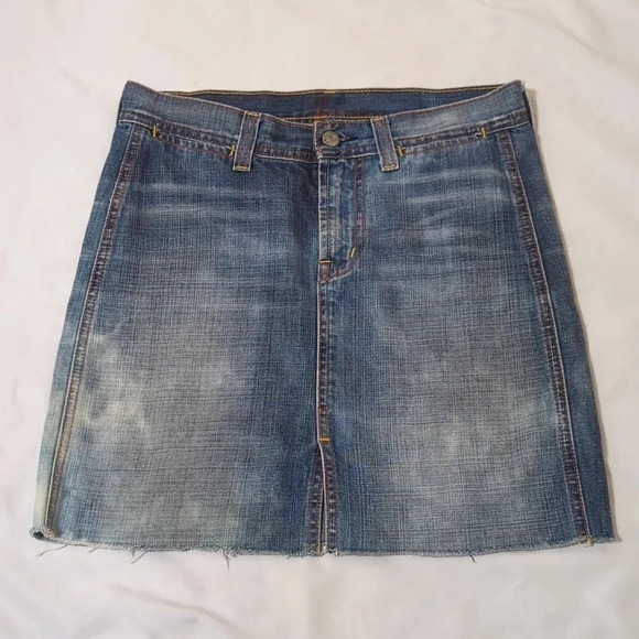 7 For All Mankind Front Slit Denim Pencil Skirt, Color Blue Size 26 - Picture 1 of 13